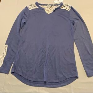 Elegant Lace Accent Women's Long Sleeve Top